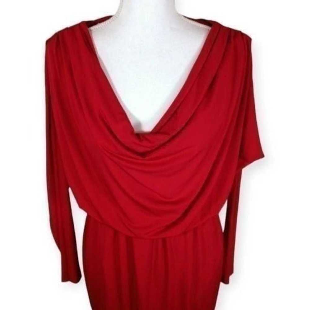 MAGGY LONDON RED DRESS SZ.6 EUC. - image 2