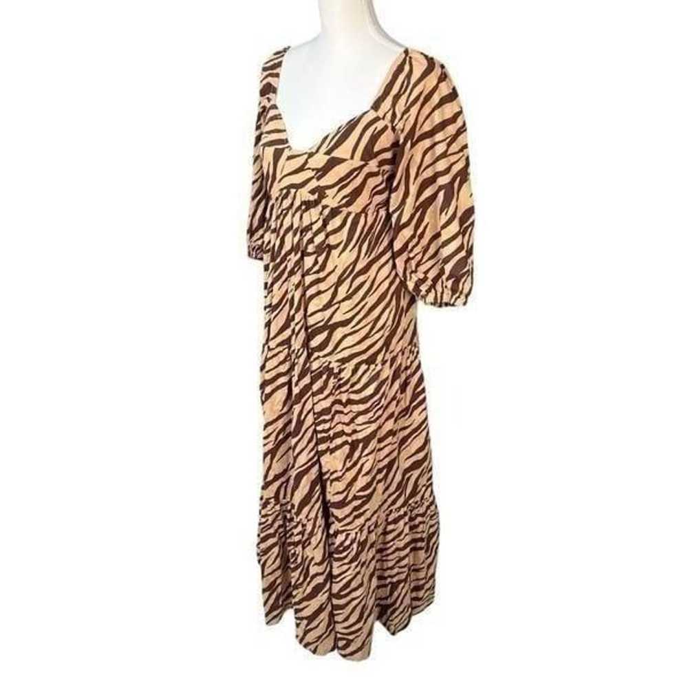 Anthropologie Zebra Blossom Maxi Dress Tan Black … - image 3