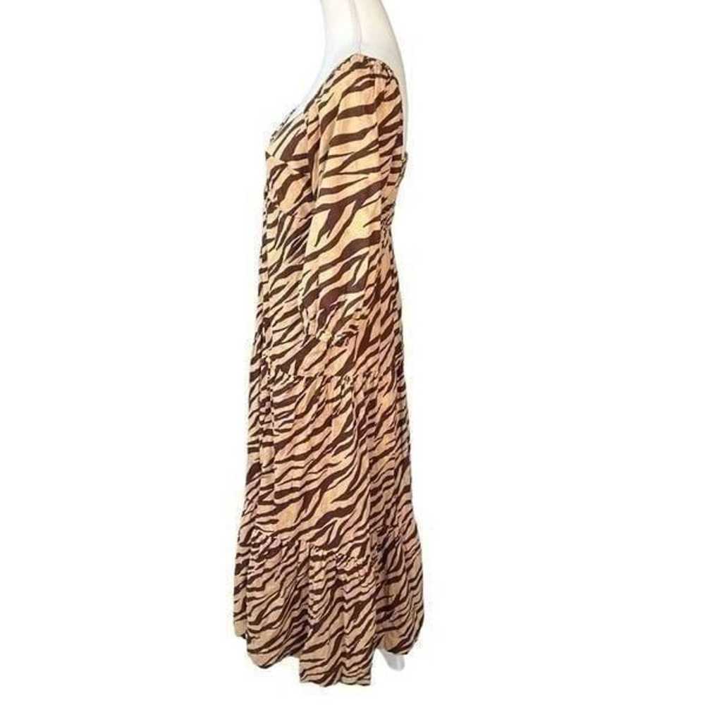 Anthropologie Zebra Blossom Maxi Dress Tan Black … - image 4