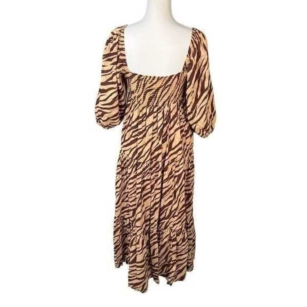 Anthropologie Zebra Blossom Maxi Dress Tan Black … - image 5