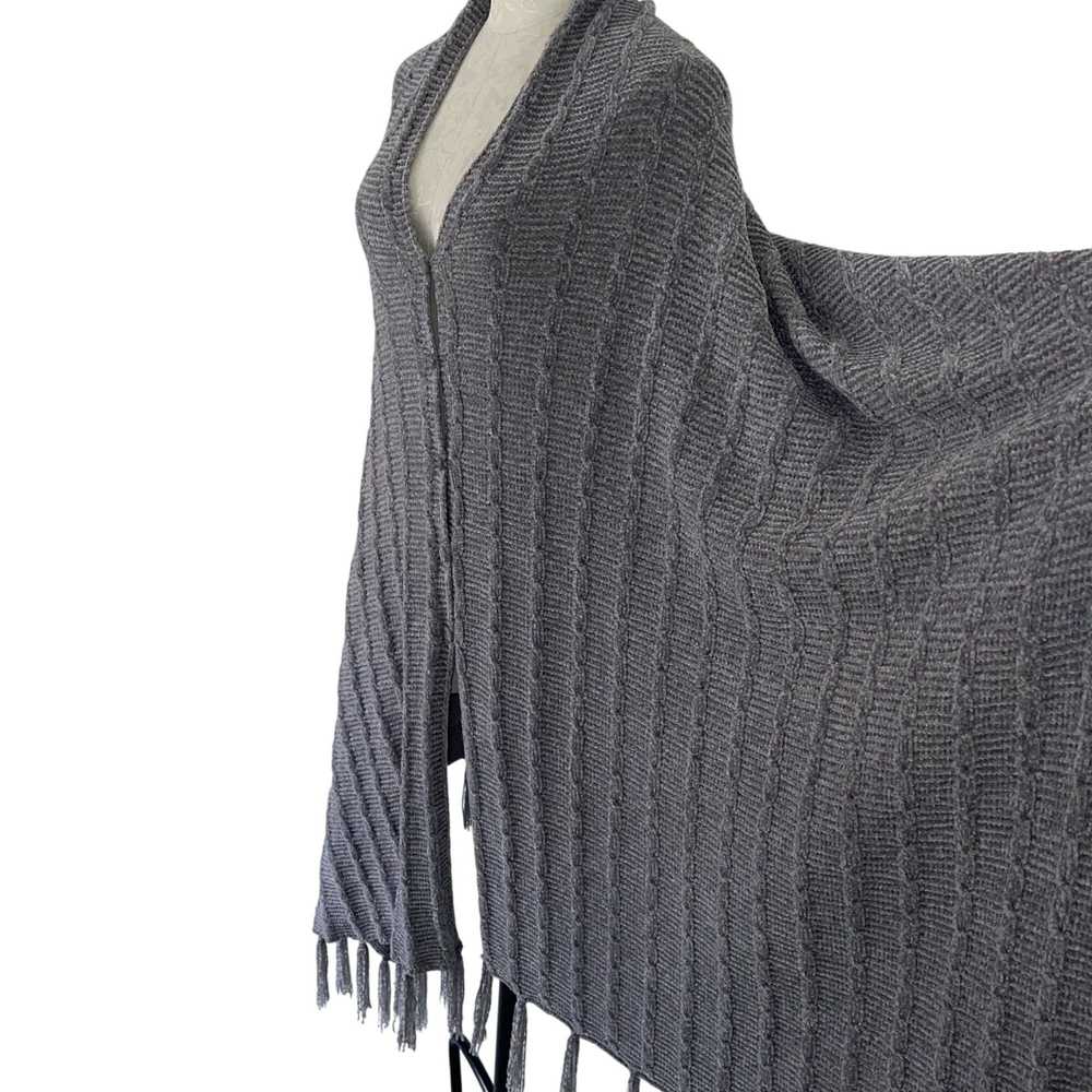 Vintage Womens Poncho One Size Gray Button Front … - image 3