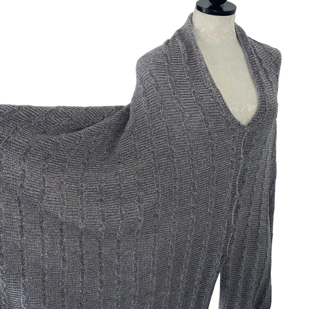 Vintage Womens Poncho One Size Gray Button Front … - image 4