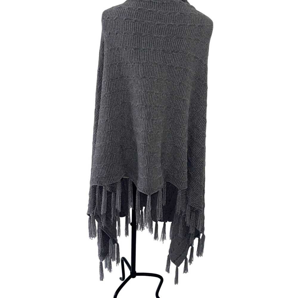 Vintage Womens Poncho One Size Gray Button Front … - image 6