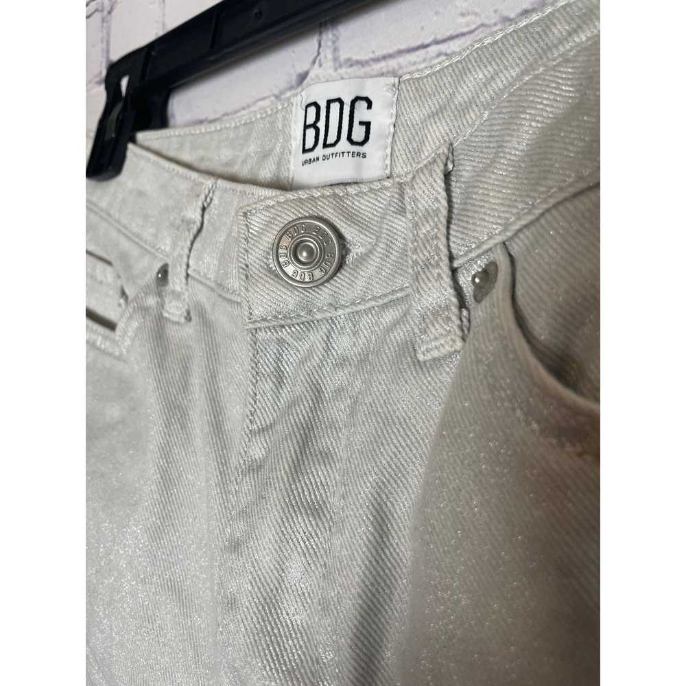 Bdg BDG High Rise Shimmer White Shorts Womens Siz… - image 2