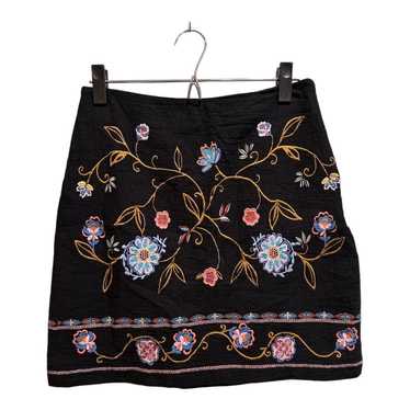 Loft Loft Floral Embroidered Black Mini Skort | Si