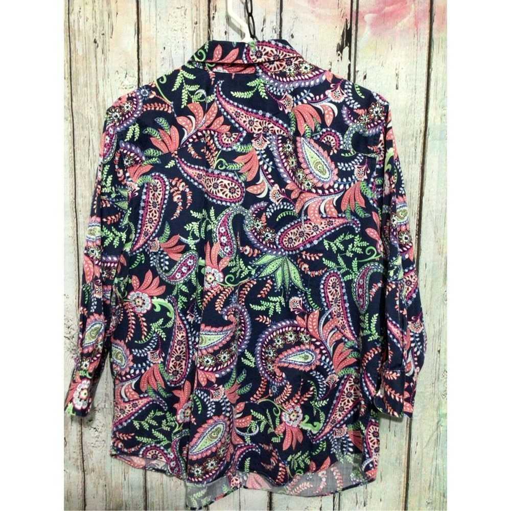 Chaps Chaps No Iron Blouse Paisley Print Size Lar… - image 12