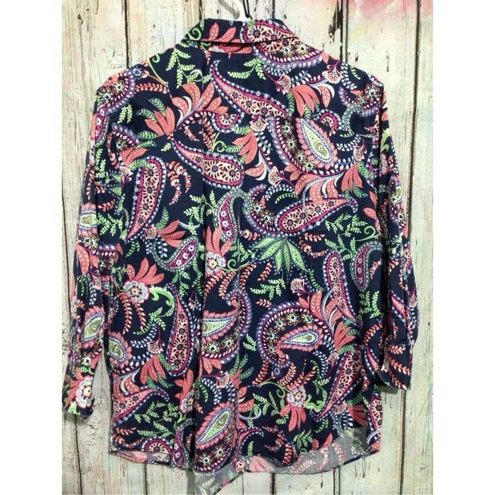 Chaps Chaps No Iron Blouse Paisley Print Size Lar… - image 4