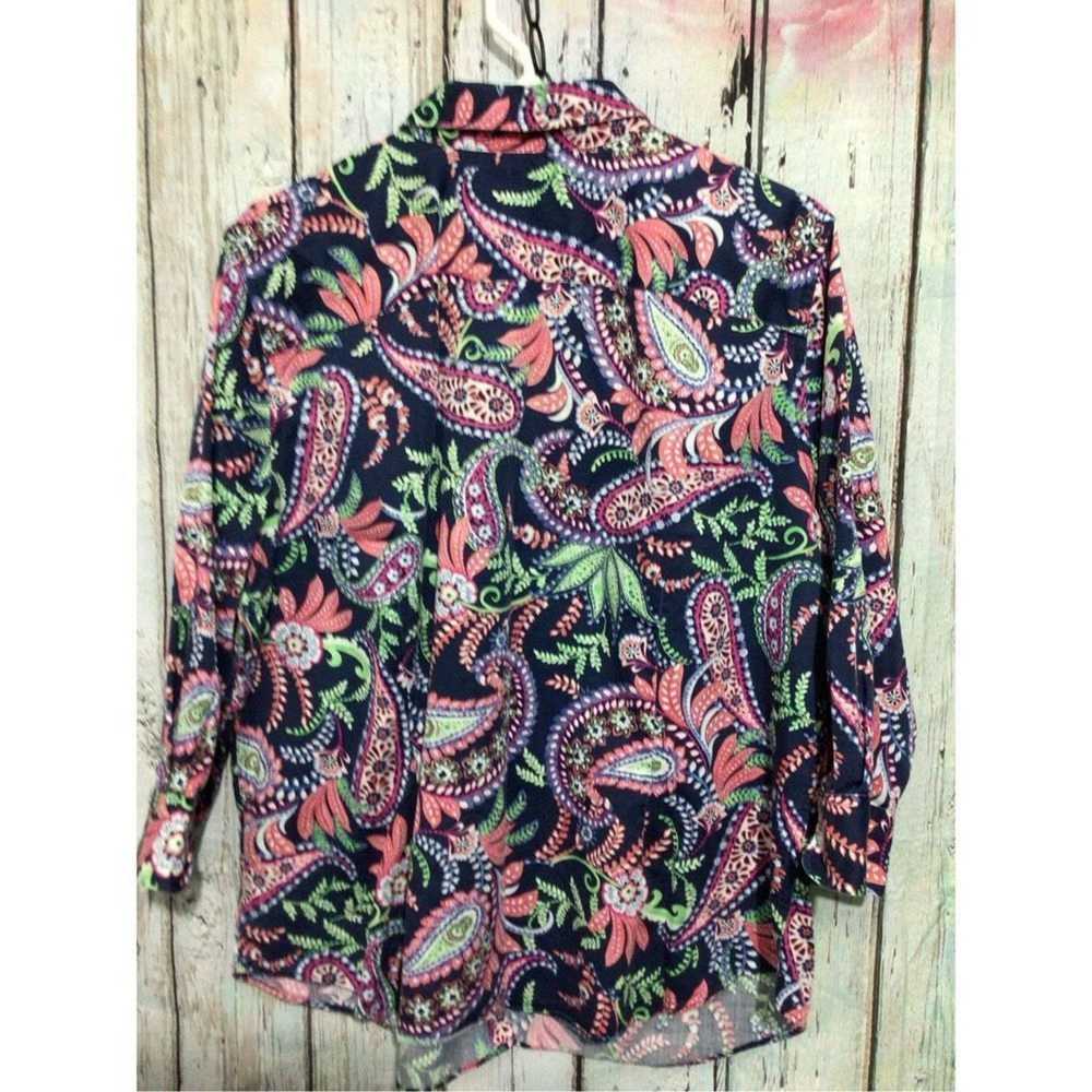 Chaps Chaps No Iron Blouse Paisley Print Size Lar… - image 7