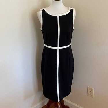 Calvin Klein Black White Sheath Dress 8