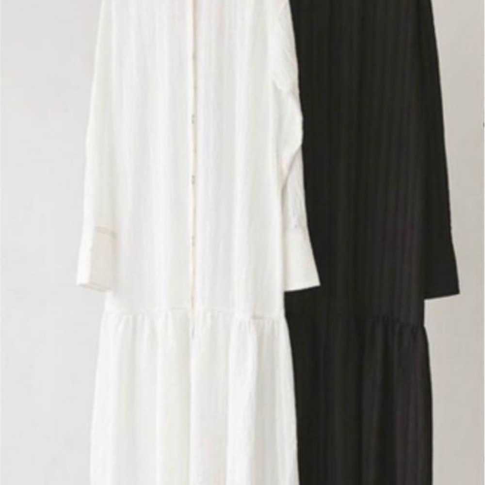 TODAYFUL/Sheer Stripe Shirt Dress (Black) - image 1