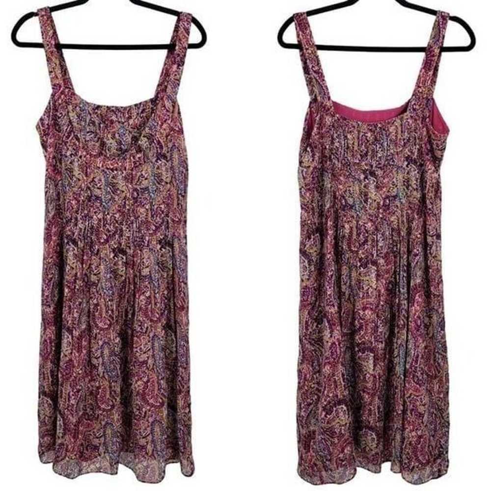 Vintage Lauren Silk Midi Dress 12 Pink Purple Pai… - image 10