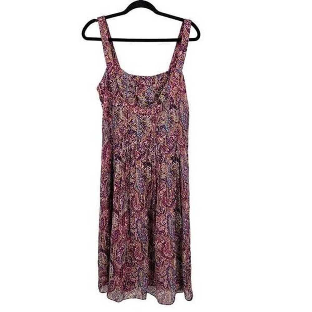 Vintage Lauren Silk Midi Dress 12 Pink Purple Pai… - image 4