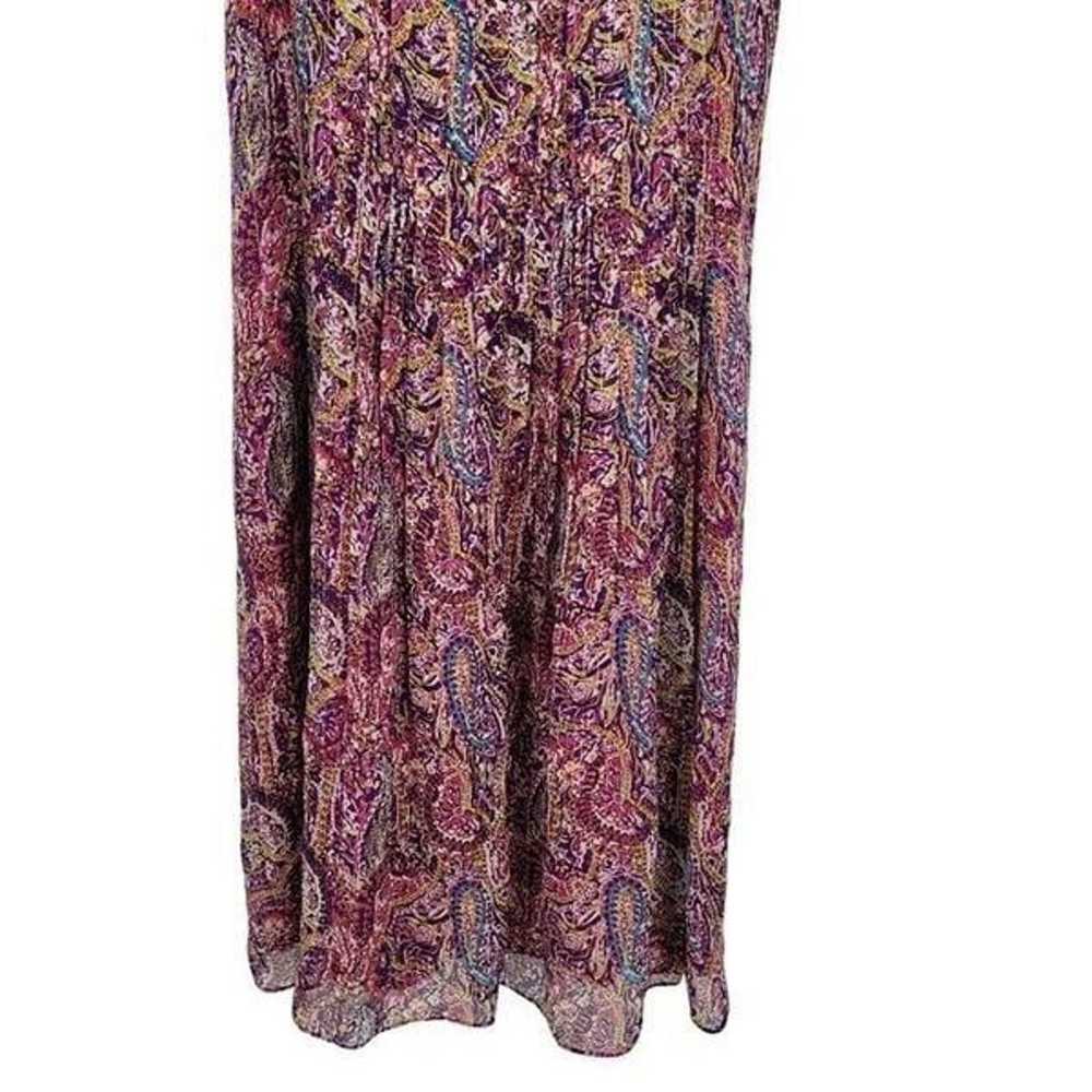 Vintage Lauren Silk Midi Dress 12 Pink Purple Pai… - image 6