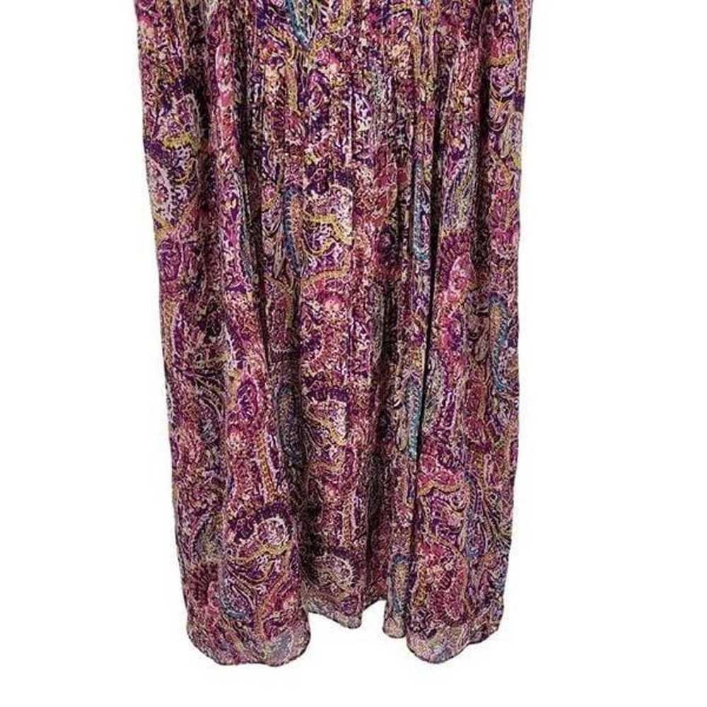 Vintage Lauren Silk Midi Dress 12 Pink Purple Pai… - image 9