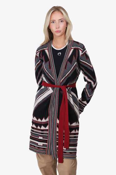 Just Cavalli Black/White/Red Wool Pattern Cardiga… - image 1