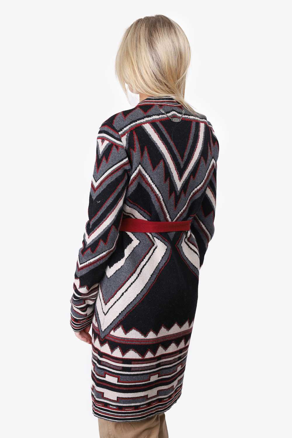 Just Cavalli Black/White/Red Wool Pattern Cardiga… - image 4