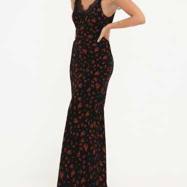 Rumored Frontier Floral Lace Maxi Dress in Green