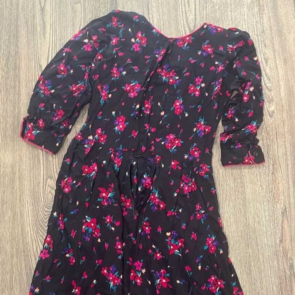 Lanz Originals Dress Midi 3/4 Sleeve Floral Cotta… - image 8