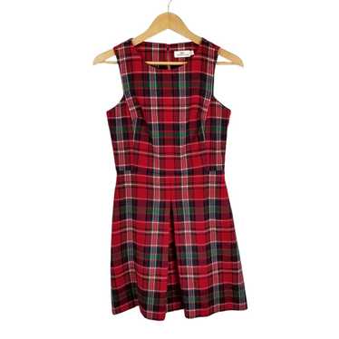 Vineyard Vines Women's Red Tartan Plaid Wool Jumpe