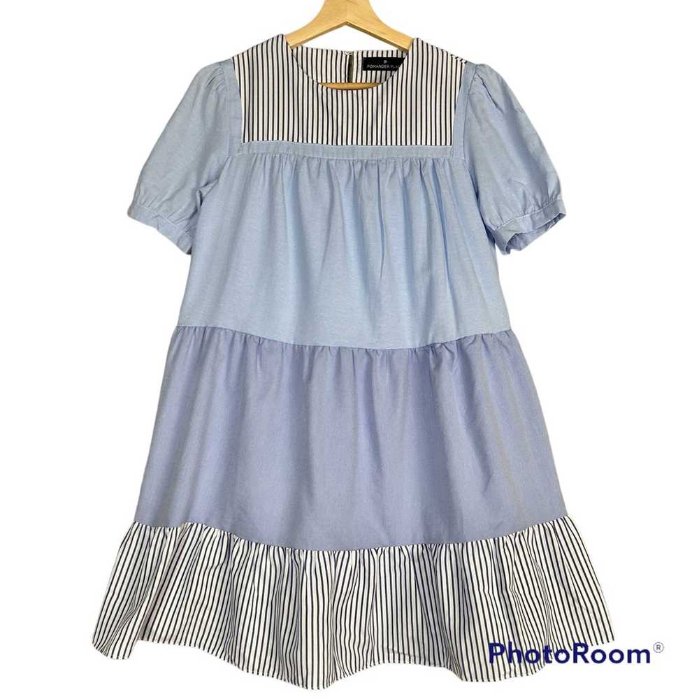 Pomander place chambray striped tiered babydoll s… - image 1