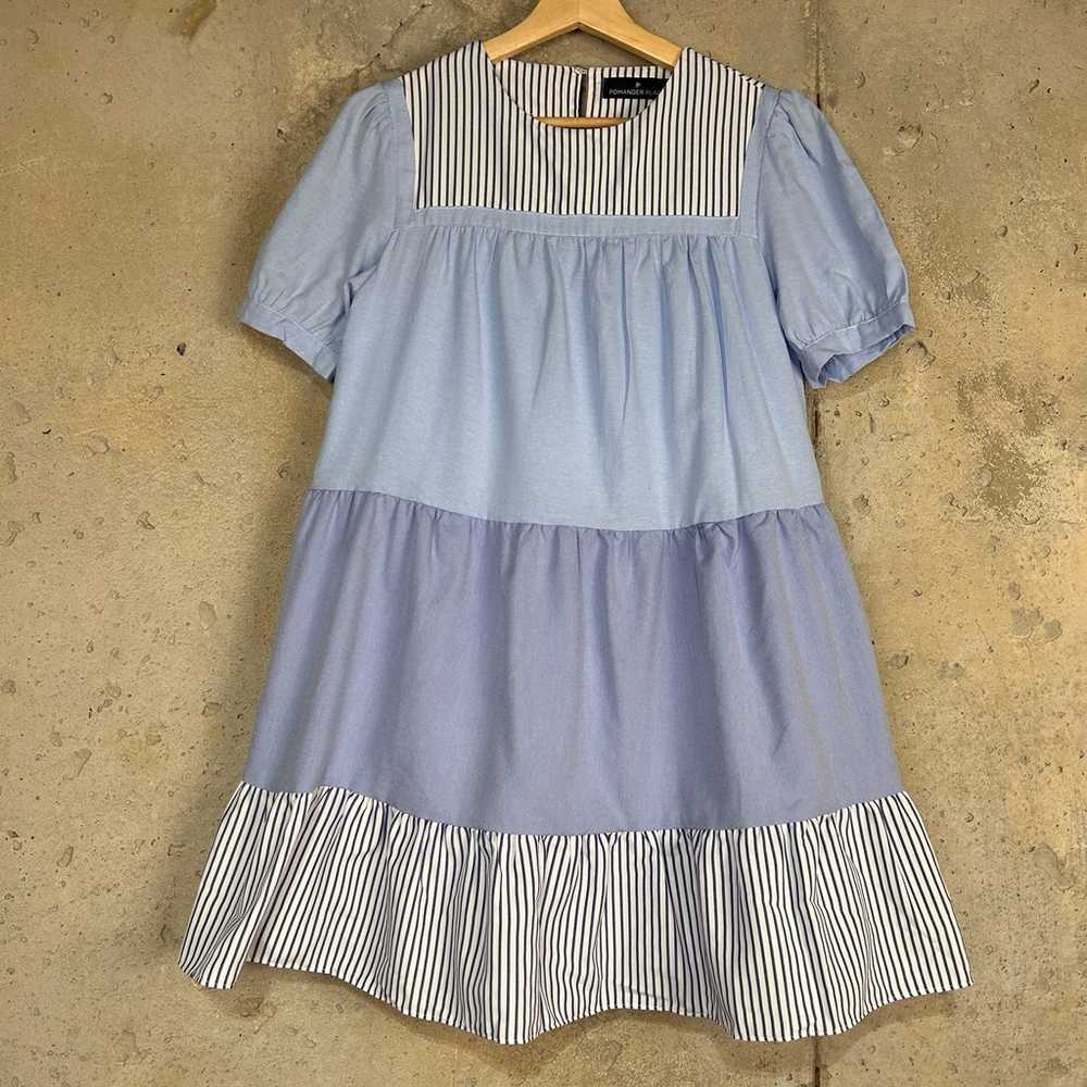 Pomander place chambray striped tiered babydoll s… - image 2