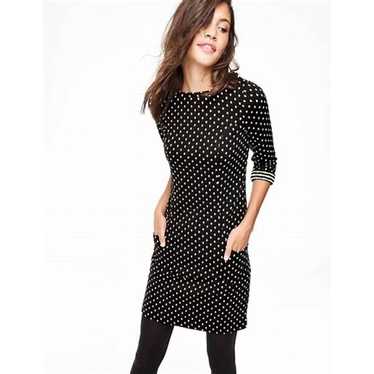 Boden Black Polka Dot Sweater Dress Size 6