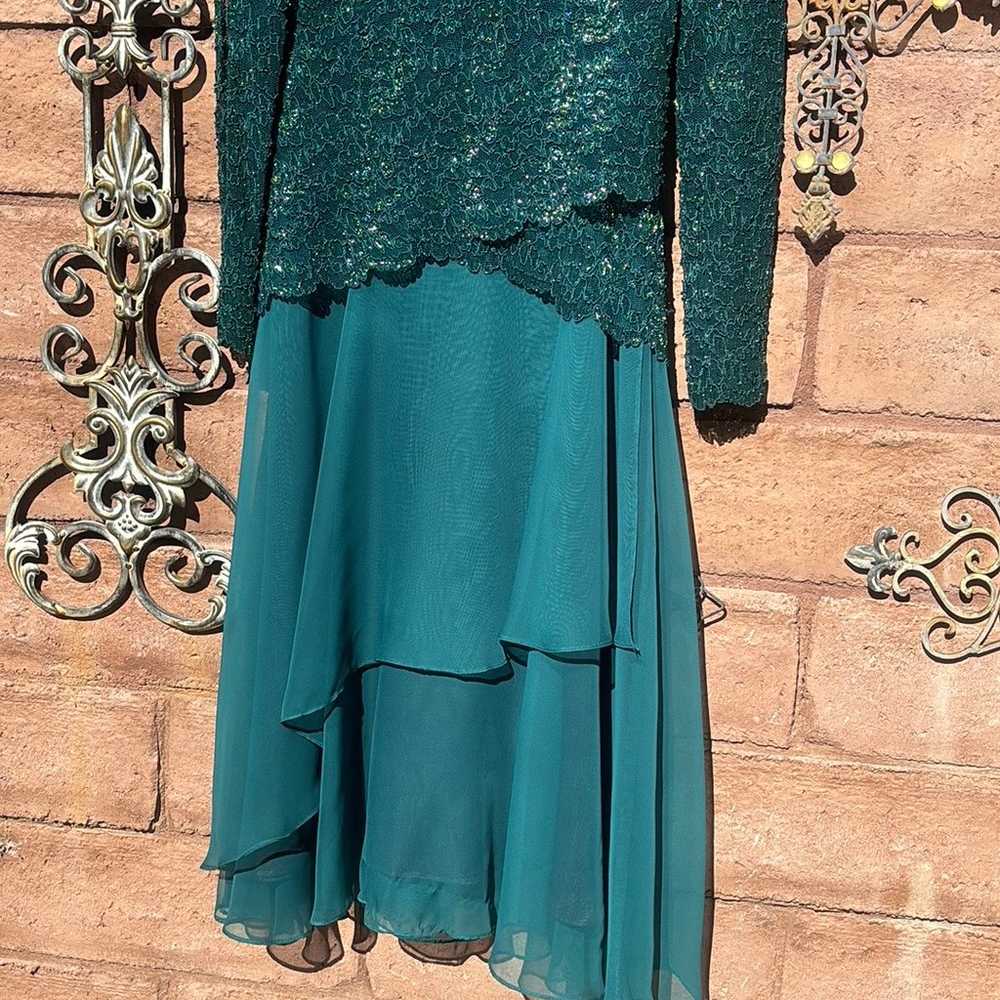 After Dark Green Lace Maxi Dress Formal Chiffon F… - image 3