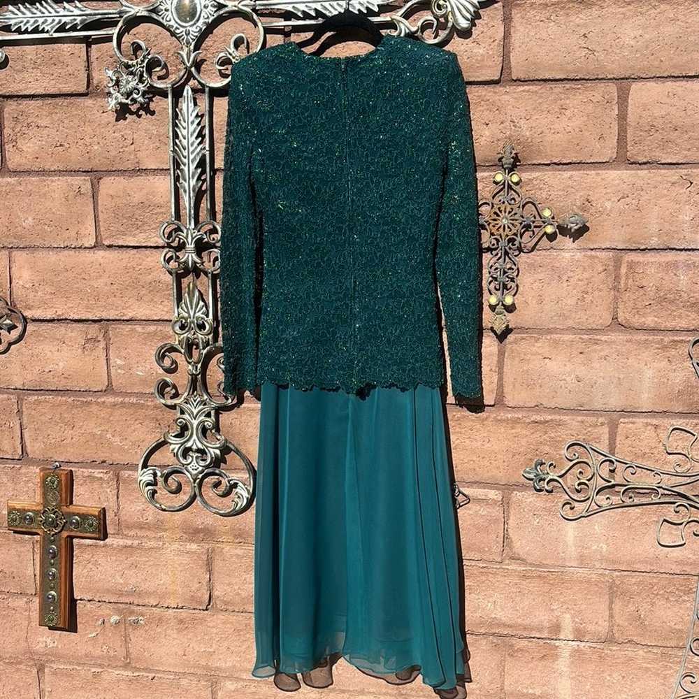 After Dark Green Lace Maxi Dress Formal Chiffon F… - image 4