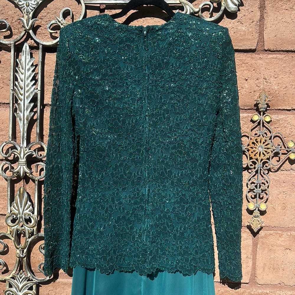 After Dark Green Lace Maxi Dress Formal Chiffon F… - image 5