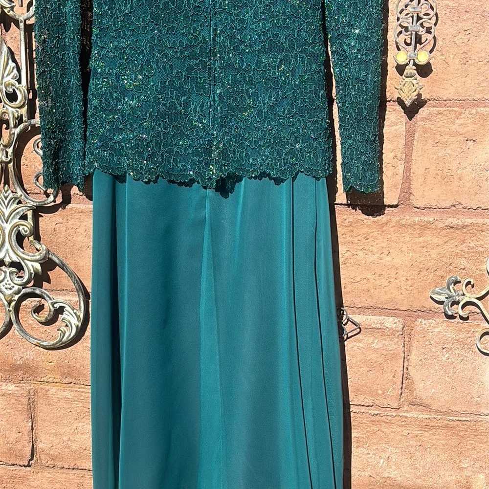 After Dark Green Lace Maxi Dress Formal Chiffon F… - image 6