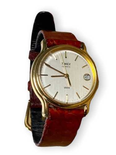 Timex Quarts Watch W Red Leather Strap - image 1