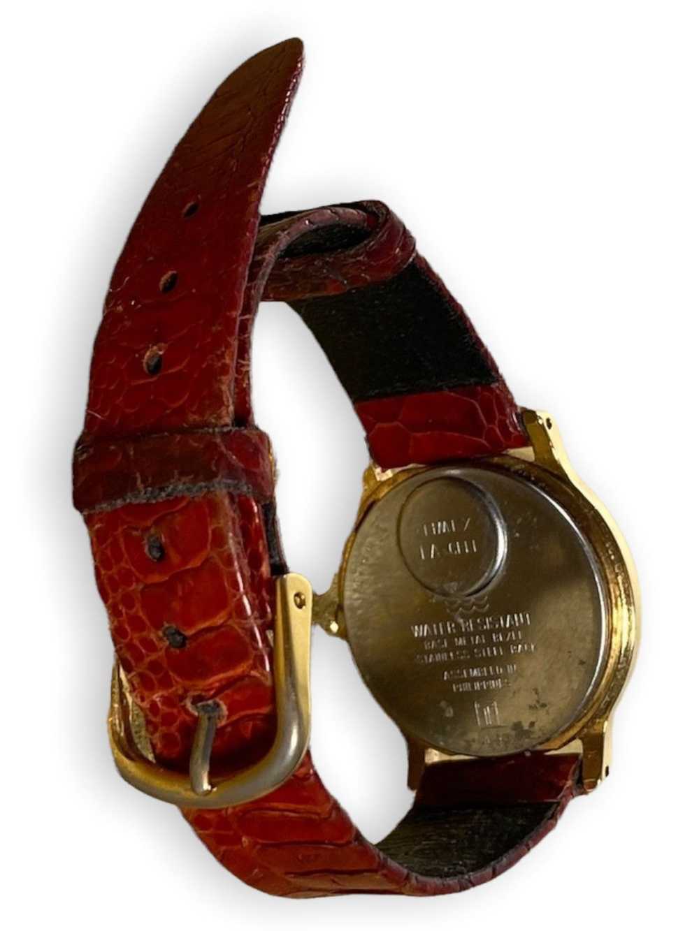 Timex Quarts Watch W Red Leather Strap - image 4