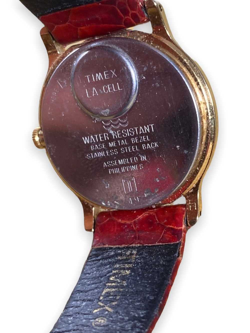 Timex Quarts Watch W Red Leather Strap - image 7