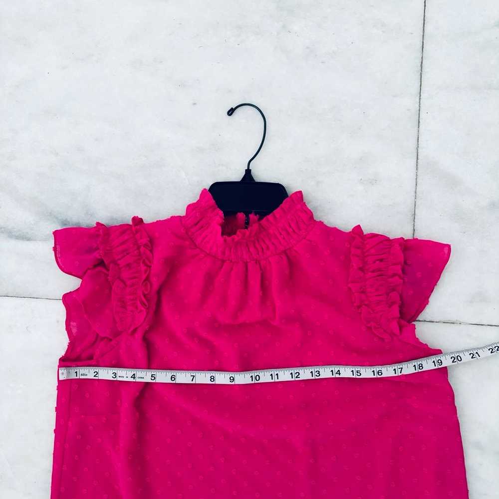 CeCe Mock Neck Clip Dress Bright Rose Pink Swiss … - image 7