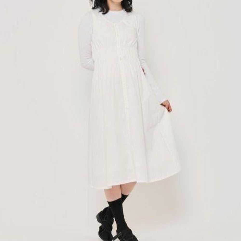 A119 Tina Jojoon Waist Shirring Cotton Dress M - image 2