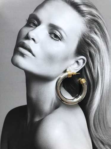 Silver and Gold Chunky Hoop Earrings