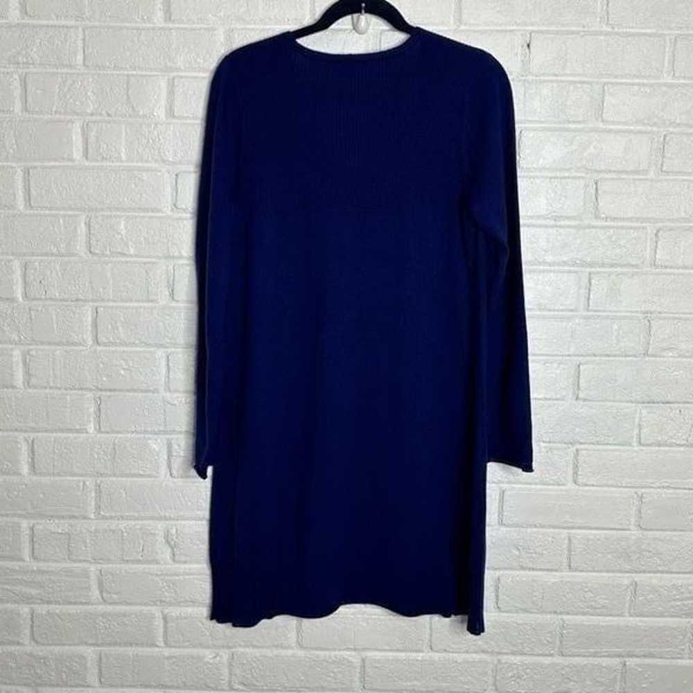 Eileen Fisher Wool Blue V-neck Sweater Dress size… - image 7