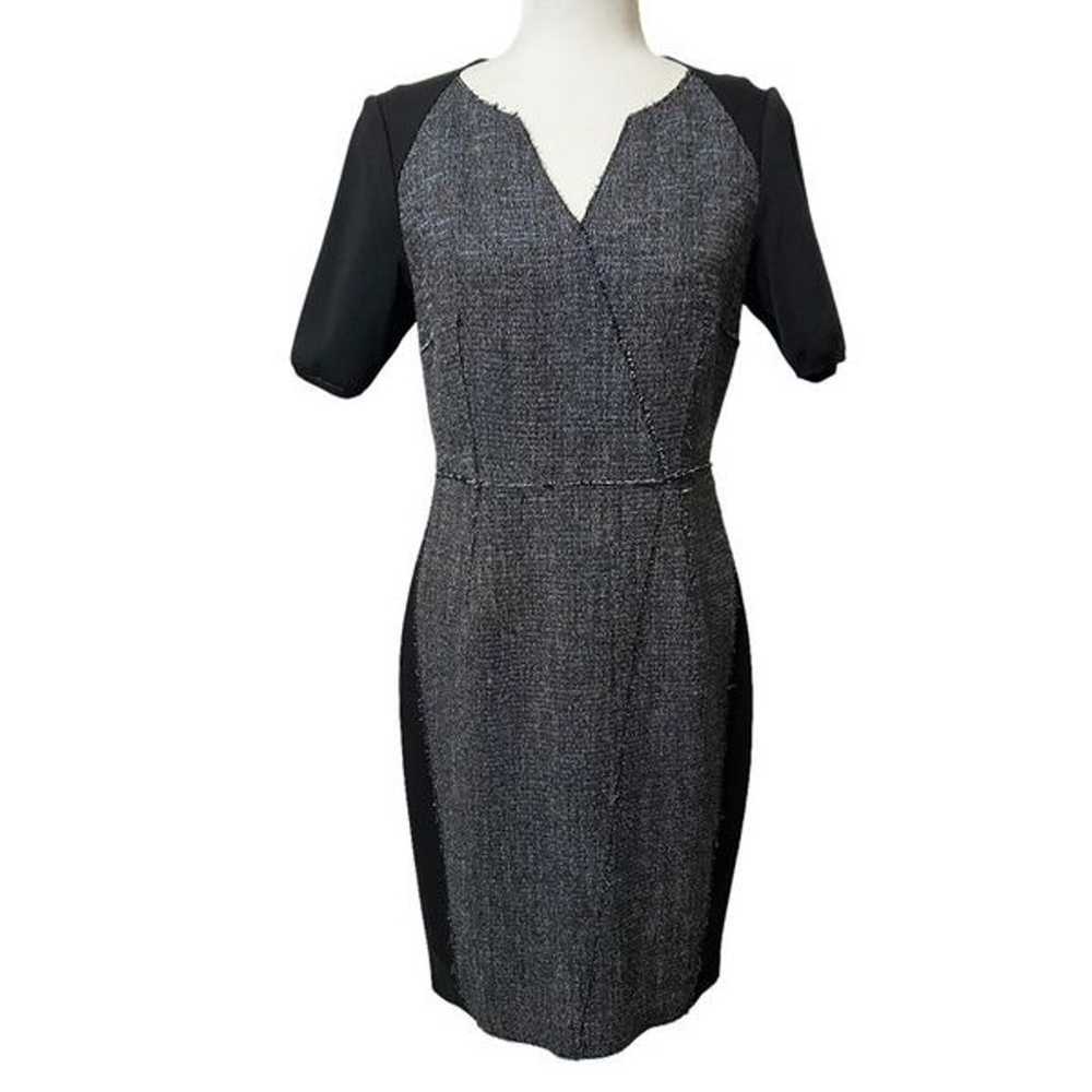 Ellie Tahari Size 8 Medium Gray & Blue Tweed Wool… - image 2