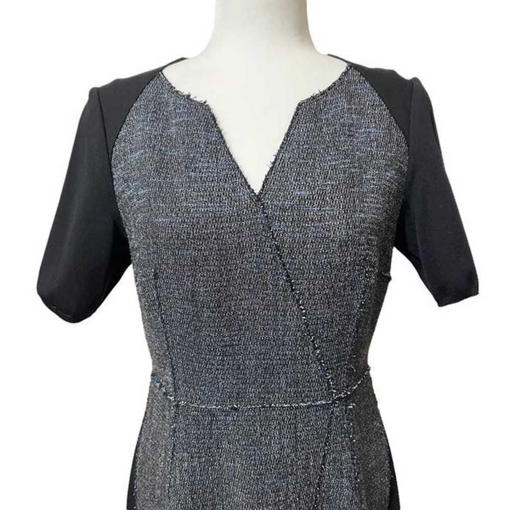 Ellie Tahari Size 8 Medium Gray & Blue Tweed Wool… - image 3