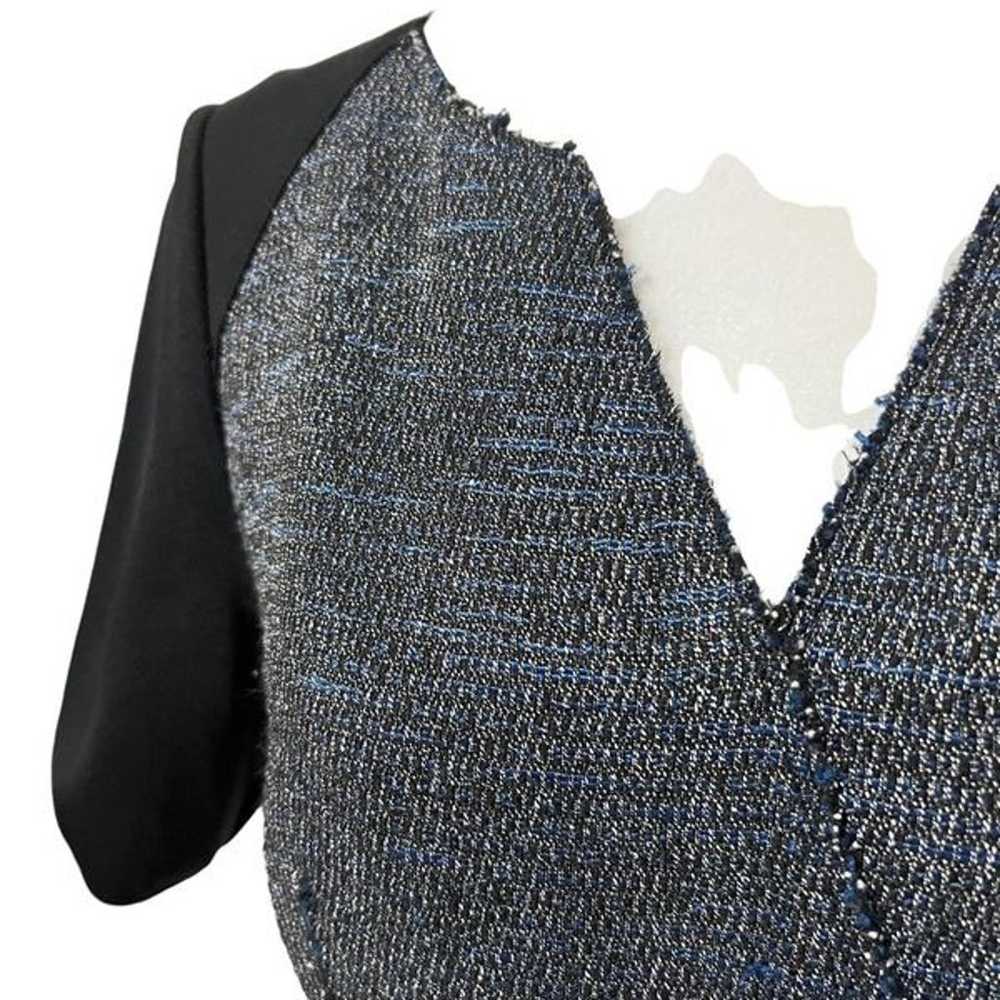 Ellie Tahari Size 8 Medium Gray & Blue Tweed Wool… - image 4