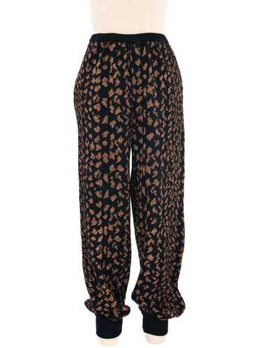 Yves Saint Laurent Metallic Leopard Knit Jogger Pa