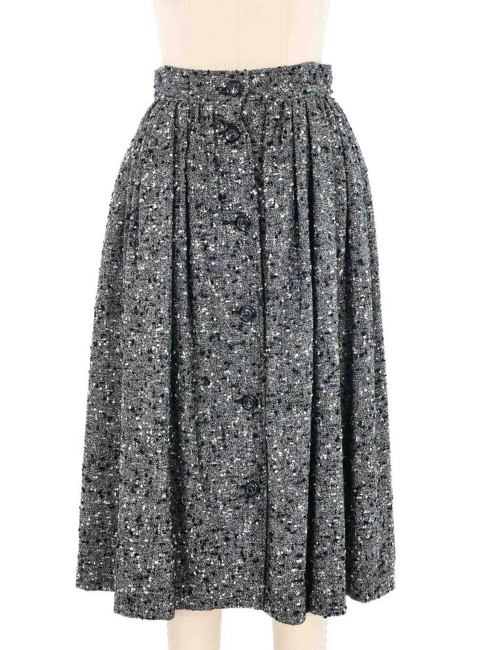 Yves Saint Laurent Gray Tweed Cape Ensemble - image 2