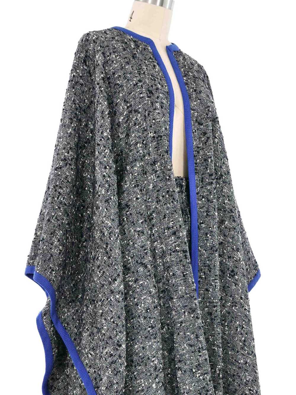 Yves Saint Laurent Gray Tweed Cape Ensemble - image 3