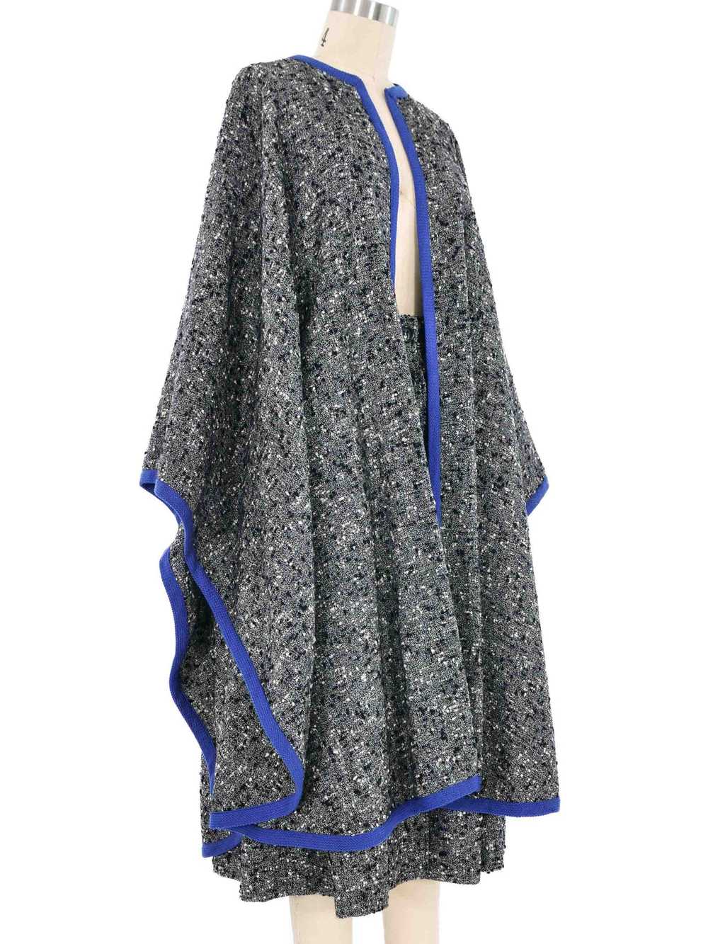 Yves Saint Laurent Gray Tweed Cape Ensemble - image 4