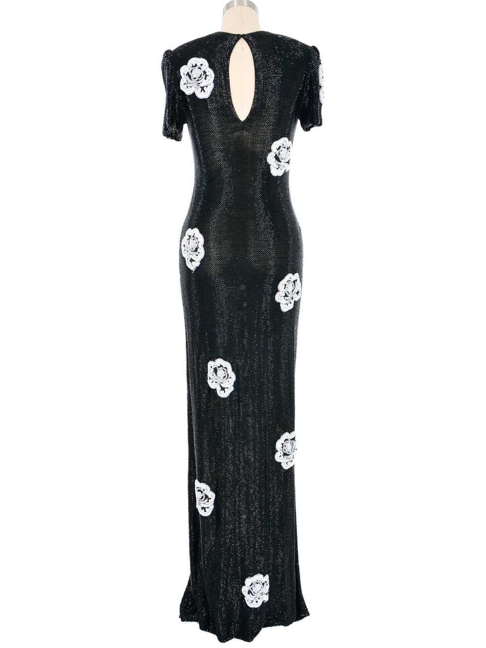 Young Sook Hahn Bead Embellished Floral Gown - image 4