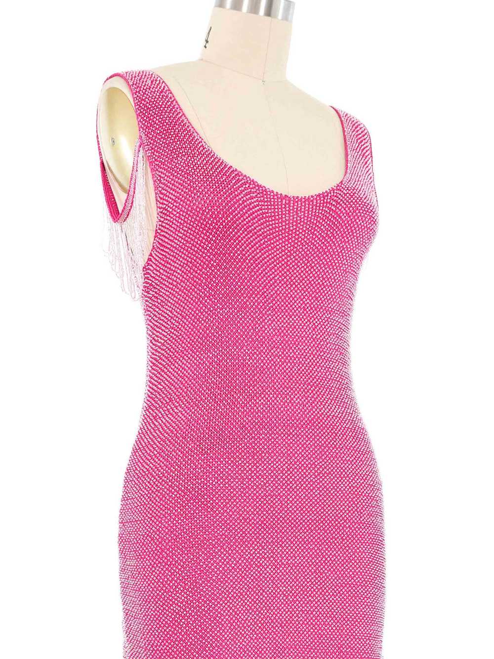 Young Sook Hahn Pink Embellished Fringe Dress - image 4