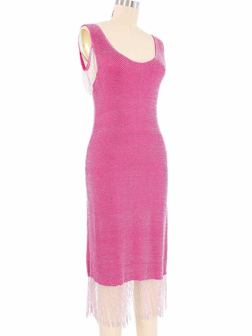 Young Sook Hahn Pink Embellished Fringe Dress - image 5