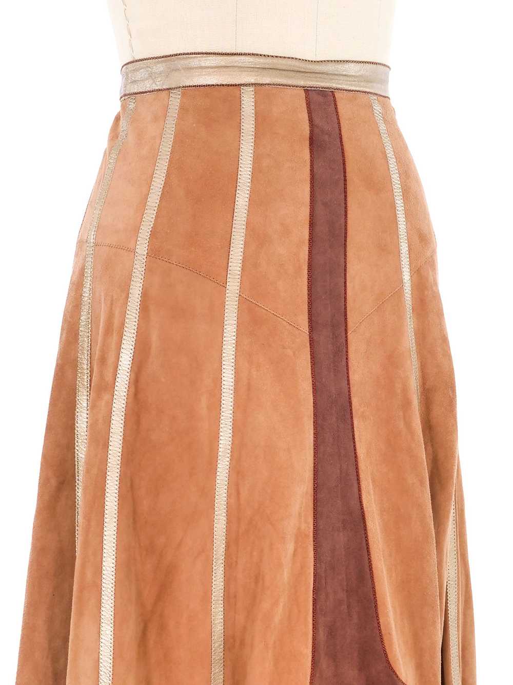 1970s Roberto Cavalli Applique Leather Skirt - image 2