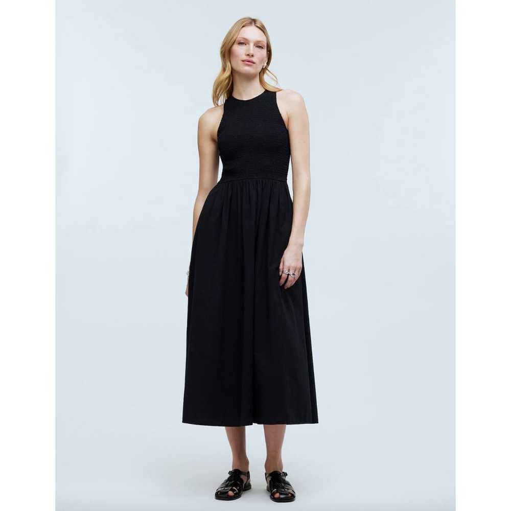 Madewell The Melody Smocked Midi Dress Black Rela… - image 1