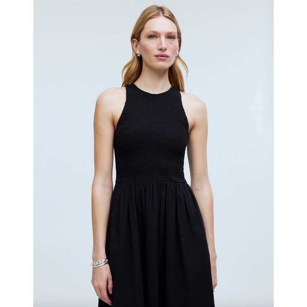 Madewell The Melody Smocked Midi Dress Black Rela… - image 2